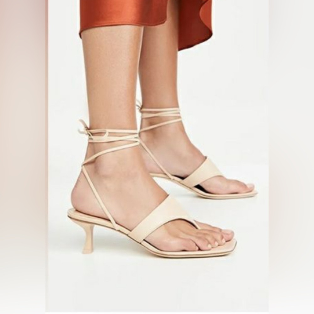 Cult Gaia WOMEN'S VICKY ANKLE-WRAP LEATHER SANDALS